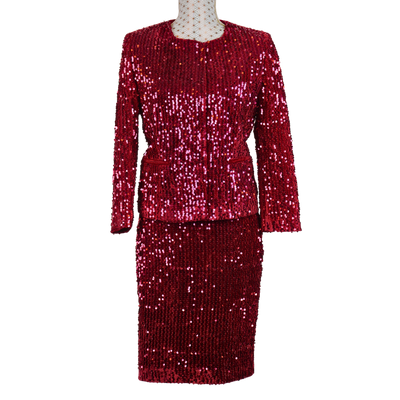 CBK Suit, Sezon Sequin Jacket - Wine red