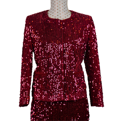 CBK Suit, Sezon Sequin Jacket - Wine red