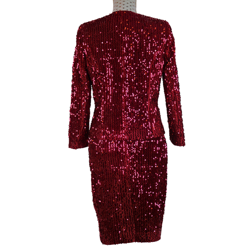 CBK Suit, Sezon Sequin Jacket - Wine red