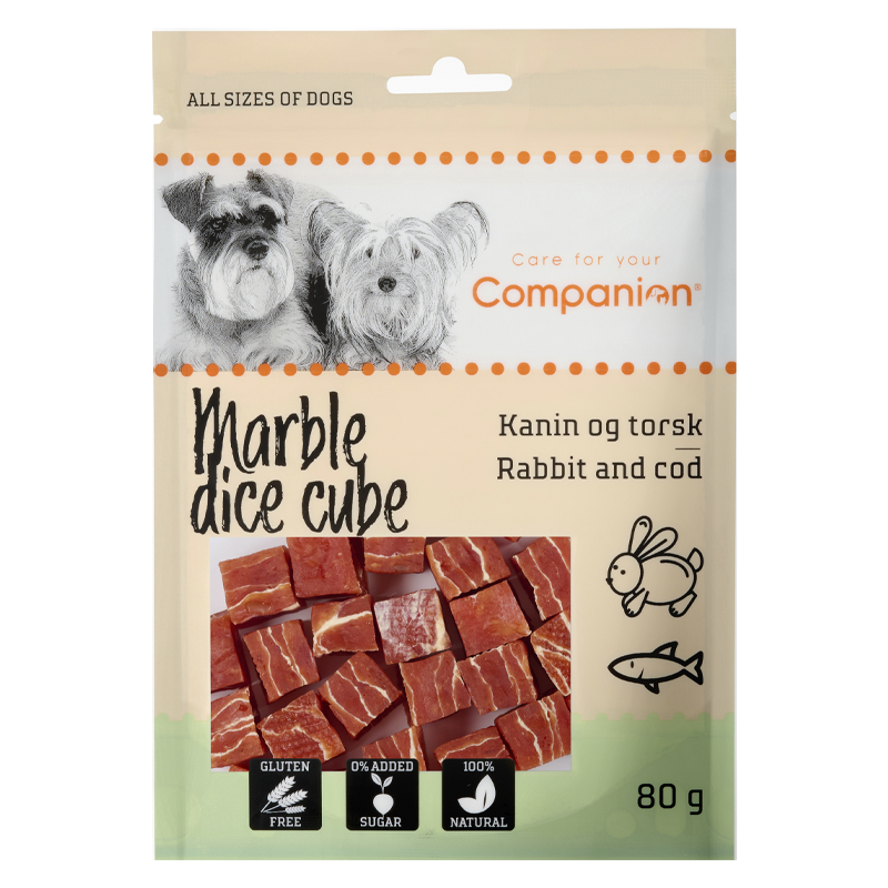 Companion marble dice cube - kanin & torsk 80g