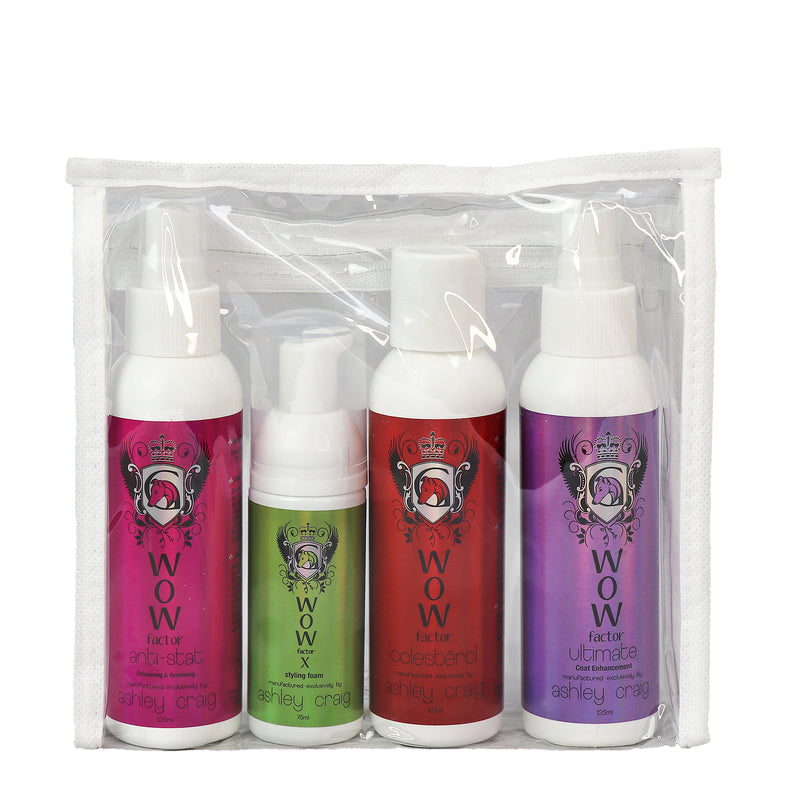 WOW Styling Travel Sac Rejsesæt fra Ashley Craig 4 x 125 ml. Fås hos GroomUs.